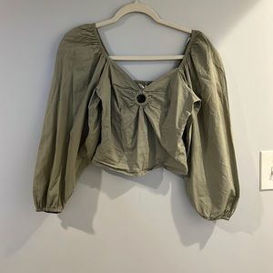 sim and sam size small green long sleeve